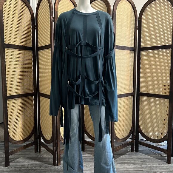 Marc by Marc Jacobs Strappy Long Sleeve Shirt L - Picture 7 of 8
